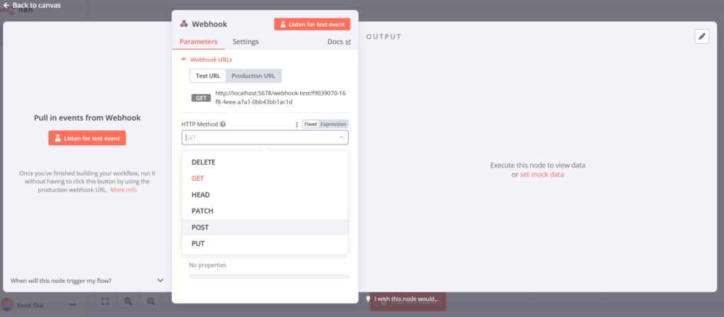 N8N webhook node