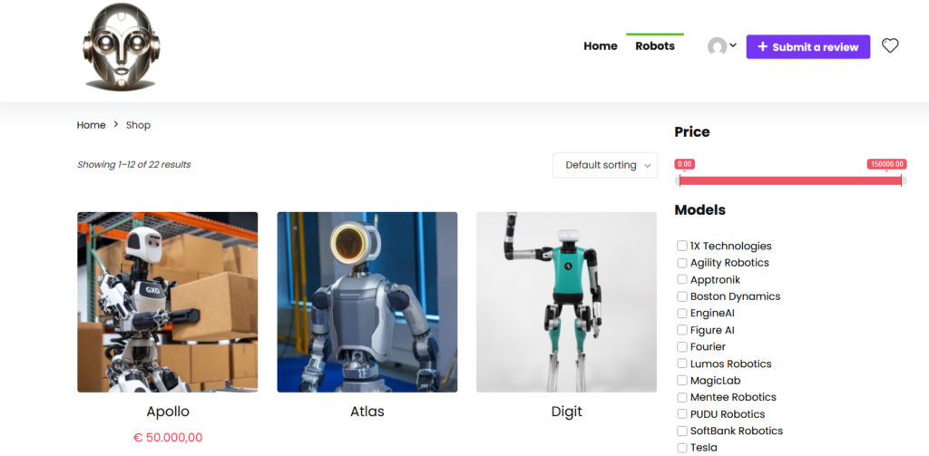 humanoid on huisrobot.com